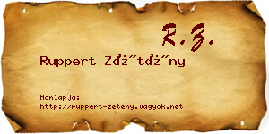 Ruppert Zétény névjegykártya